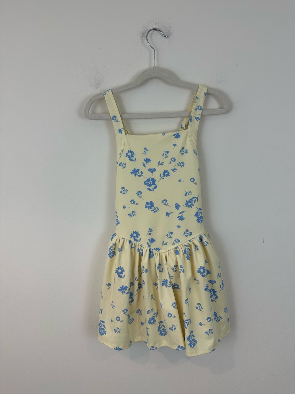 Btween Active Girls Yellow Floral Sundress with Blue Print Size 10